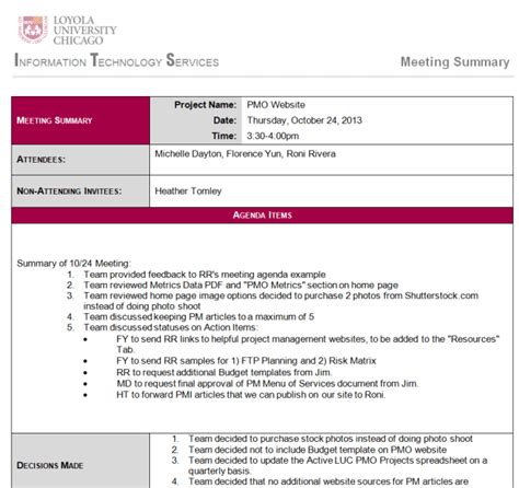 8 Useful Meeting Summary Samples In Ms Word Templates Show