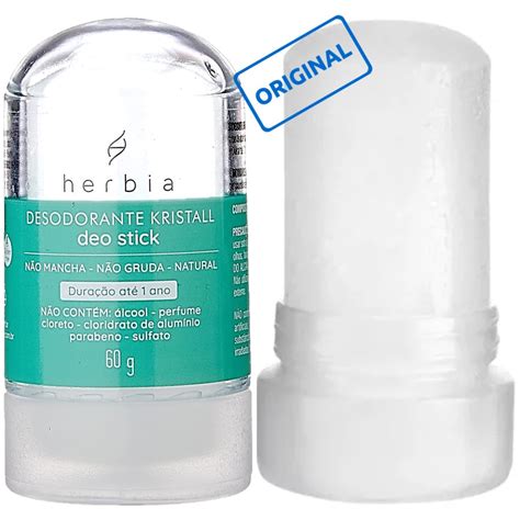 Herbia Desodorante Natural Stick Cristal G Pedra Sal Sem Cheiro