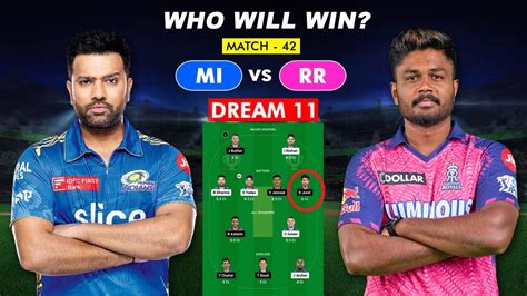 Mumbai Indians Vs Rajasthan Royals Dream 11 Team MI Vs RR Dream Team