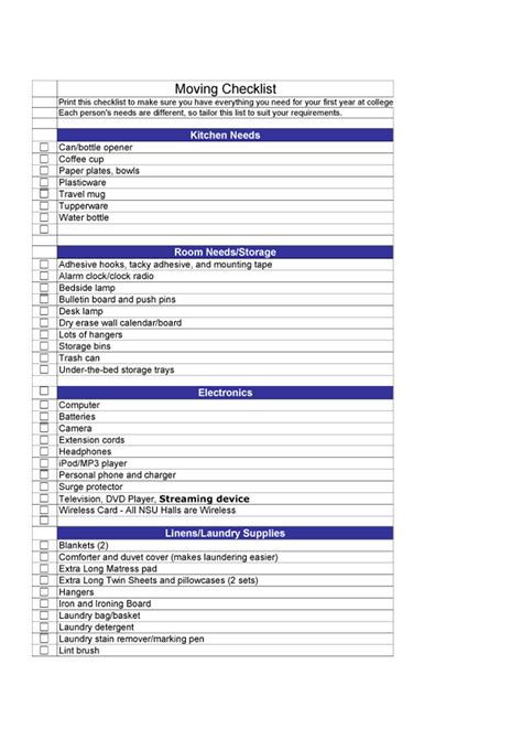 House Move Checklist Spreadsheet For Great Moving Checklists Hot Sex