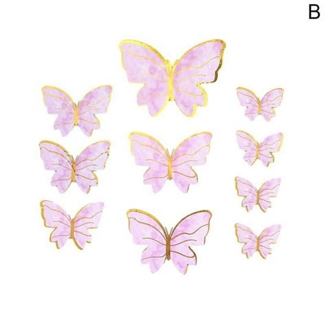 Diy Cake Decoration Happy Birthday Pink Theme Butterfly Paper Cake Topper