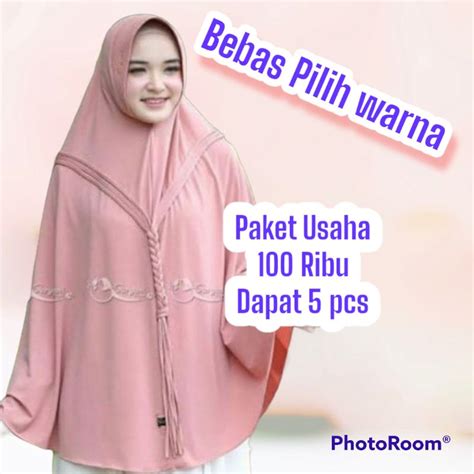 Jual Paket Usaha Jilbab Syar I Jumbo 100 Ribu Dapat 5 Pcs Shopee