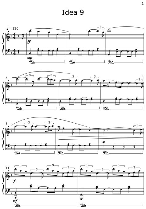 Idea 9 Sheet Music For Piano