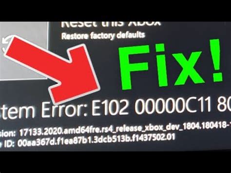 Xbox One Error Code E102 Fix YouTube