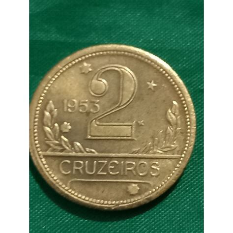 Moeda 2 Cruzeiros Ano 1953 Rara Mapa Do Brasil Shopee Brasil