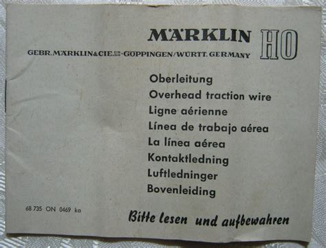 M Rklin H Anleitung Oberleitung Waschzettel Buch Gebraucht