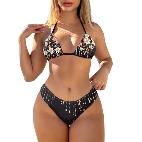 Coeqine Cheeky Bikini Sets For Women Halter String Sexy High Cut