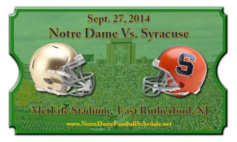 Notre Dame vs. Syracuse Football Tickets | Sept. 27, 2014