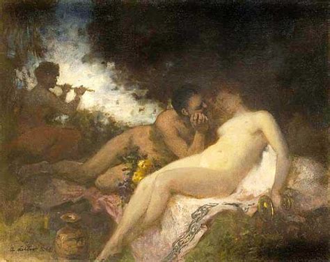 Reproducciones De Pinturas Faun Und Nymph 1869 De Albert Von Keller