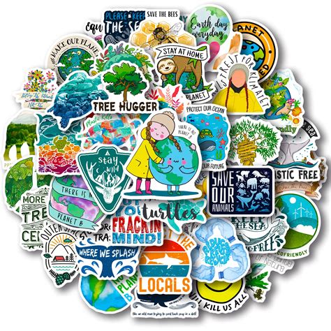 Buy Nature Stickers Pcs Aesthetic Earth Waterproof Stickers Vinyl