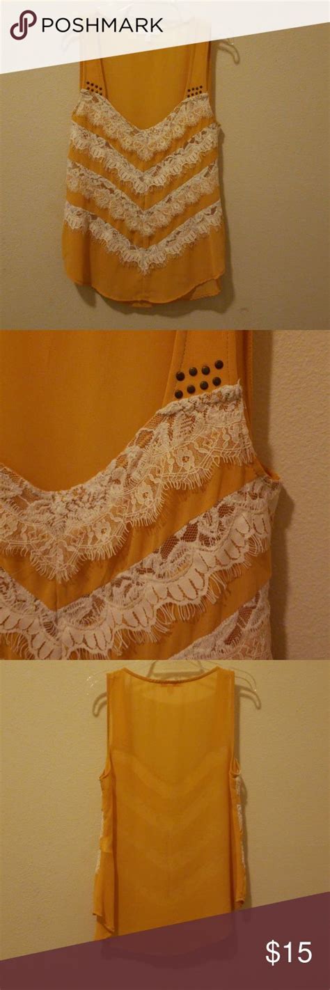 Yellow And White Lace Sleeveless Top White Lace Top Sleeveless