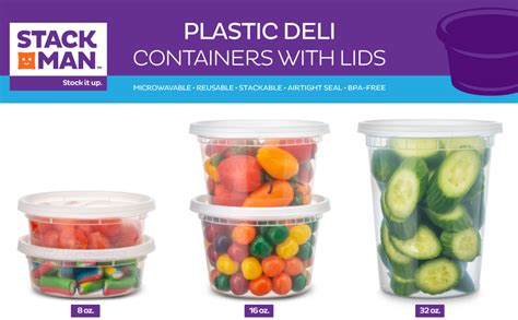 Amazon Stack Man Plastic Food Storage Deli Containers With