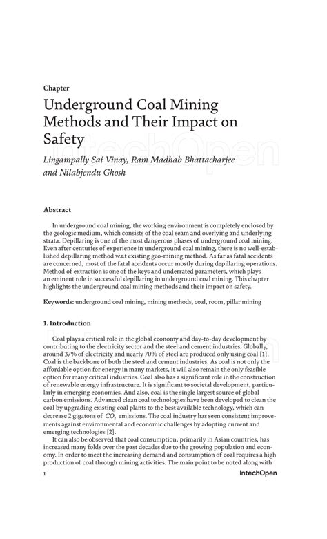 PDF Underground Coal Mining Methods And Their Impact On Safety