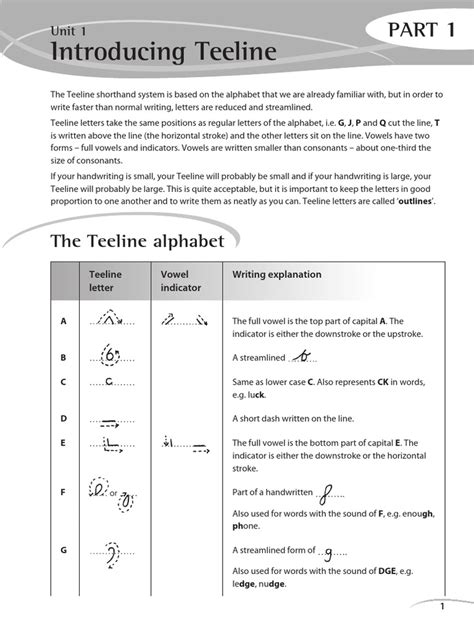 Introducing Teeline The Teeline Alphabet The Teeline Alphabet Pdf