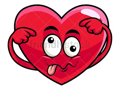 Goofy Crazy Eyes Heart Emoji Cartoon Vector Clipart Friendlystock The