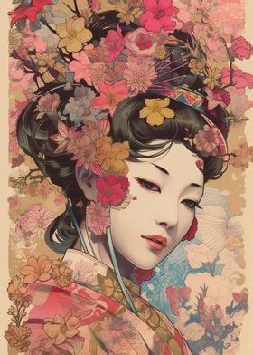 Geisha Poster By Graphic Japanese Displate In 2023 Japanese Art