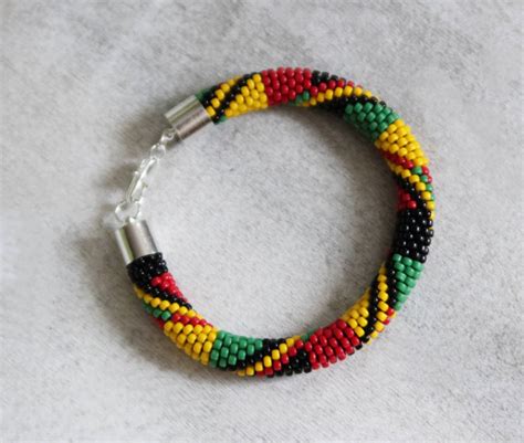 Reggae Bracelet Rastafarian Bracelet Rasta Bracelet Mens Etsy