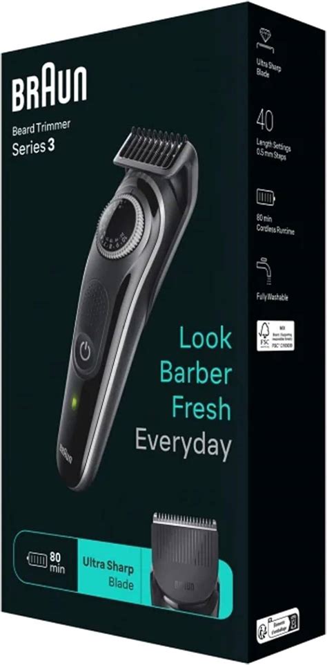 Braun BT3440 Beard Trimmer 3 With Precision Wheel 4 Styling Tools 80