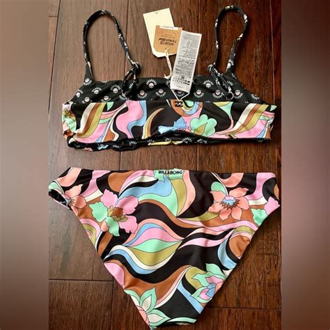 Billabong Swim Nwt Dont Trip Ava Reversible Triangle Bikini 2pc