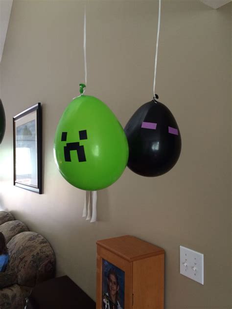 Creeper And Enderman Balloons Minecraft Birthday Party Creepers