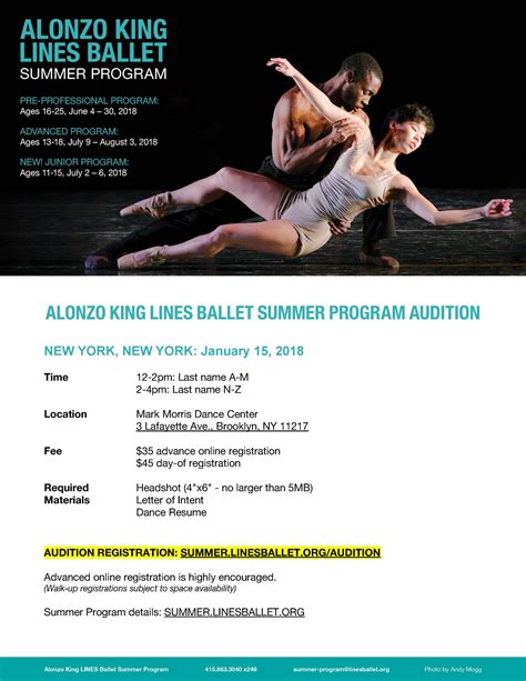 Alonzo King LINES Ballet: Summer Program Auditions