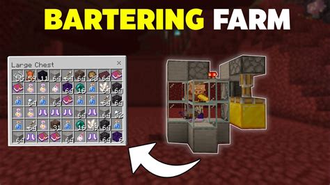 NEW Piglin Bartering Farm Tutorial in Minecraft Bedrock 1.17! (easy ...