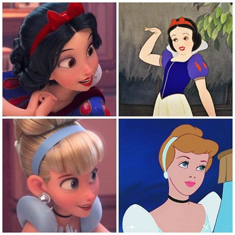 Disney princesses with their Wreck it Ralph counterparts – @stzxy on Tumblr