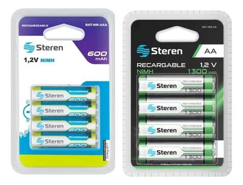 Baterías Recargable Steren 4 Aa 1300 Mah 4 Aaa 600mah