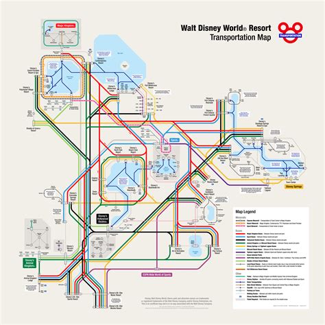 Walt Disney World Transportation Map 2018 Update Disney