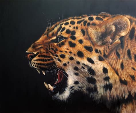 Oil Painting Of An Amur Leopard By Sarah Eden Portraits Amurleopard