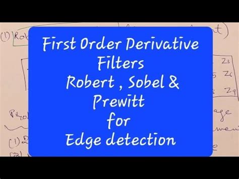 Robert Sobel Prewitt Filters Application Solved Example Eigh Minutes