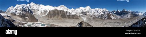 Beautiful Panoramic View Of Mount Cho Oyu And Cho Oyu Base Camp