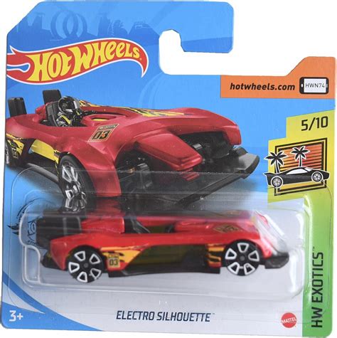 Amazon Hot Wheels Electro Silhouette HW Exotics Red Short Card Toys Games