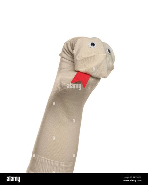 Funny sock puppet with tongue isolated on white Stock Photo - Alamy