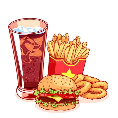 Hamburger French Fries Cola Stock Illustrations 3 817 Hamburger