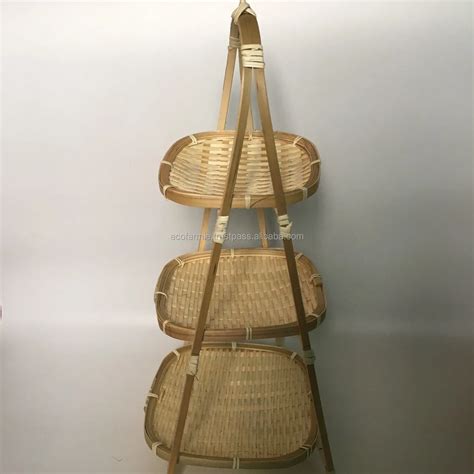 Vietnam Round Bamboo Trays Full Set Natural Hand Crafted Woven Bamboo