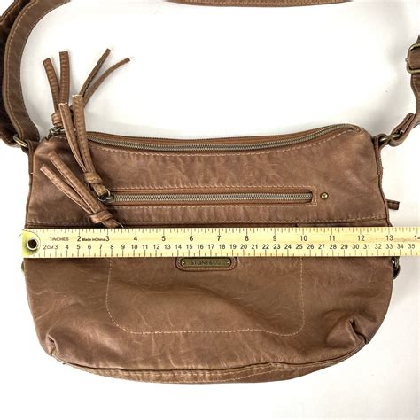 Stone & Co Purse Brown Faux Leather Over Shoulder Bag… - Gem