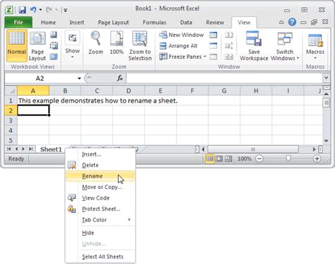 How To Rename An Excel Sheet