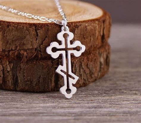 Orthodox Budded Cross Handcut Sterling Silver Pendant Etsy