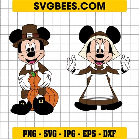 Disney Mickey Mouse Thanksgiving SVG and PNG - SVGbees