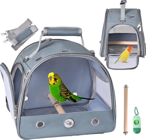 Amazon FCQQYWZ Bird Carrier Travel Cage With Stand Small Bird