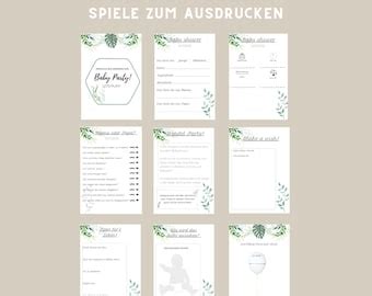 Babyshower Spiele Zum Ausdrucken Babyshower Regenbogen Etsy De