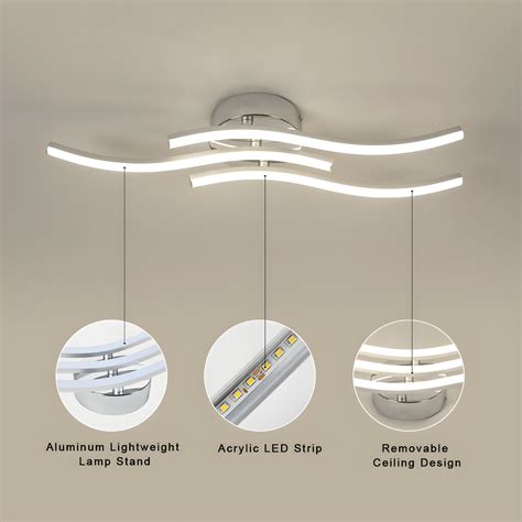 Plafonnier Led Suspension Luminaire En Forme De Vague Led Int Gr Es