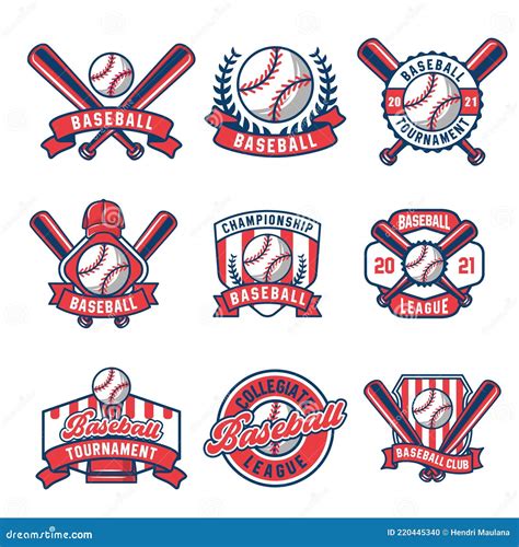 Colorful Baseball Logo And Insignias Collection Stock Vector