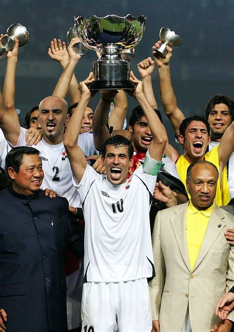 Iraq Players Celebrate Winning The Afc Asian Cup 2007 Final Between