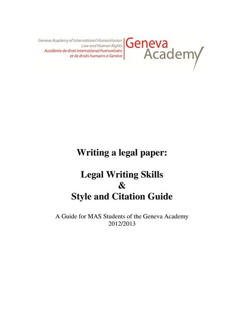 Guide Writing a legal paper 2012 2013 - Writing a legal paper: Legal ...