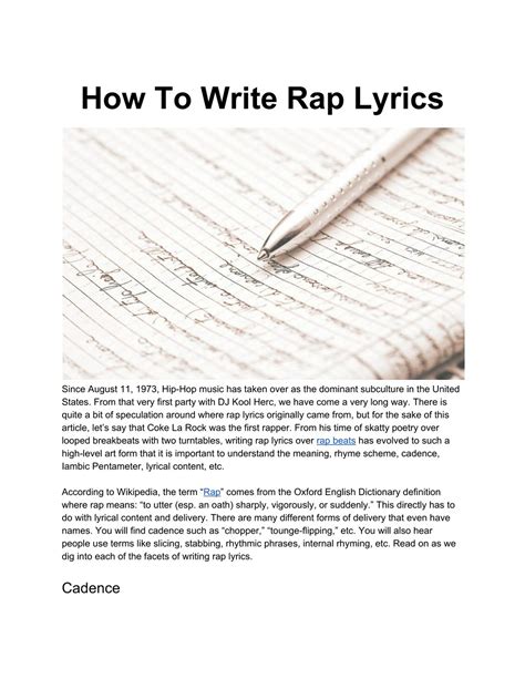 Ppt How To Write Rap Lyrics Powerpoint Presentation Free Download