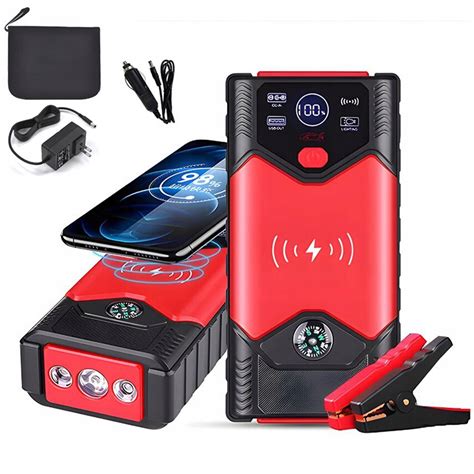 Power Bank Jump Starter Rozruch Booster Latarka Mah Klemy Led Za