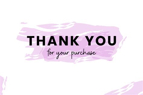 Printable Thank You For Your Purchase Card Template Free Printable