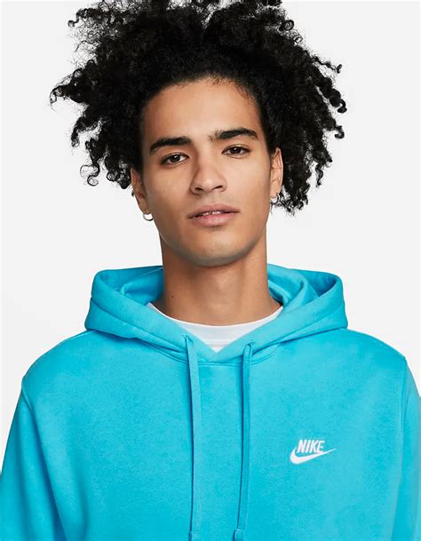 Nike Sportswear Club Fleece Mens Pullover Hoodie Light Blue Tillys